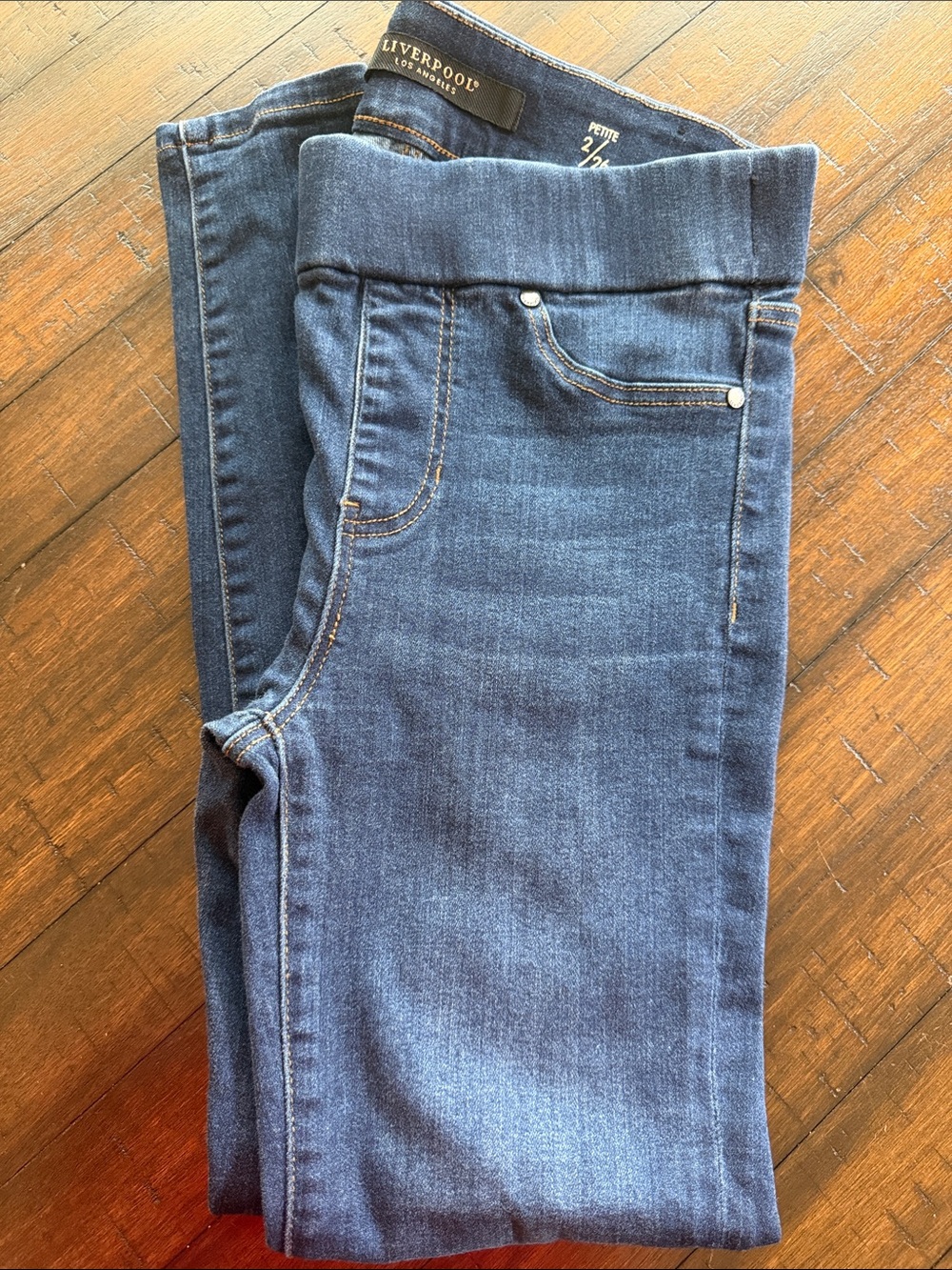 LIVERPOOL Women's Dark Blue Pull On Skinny Jeans